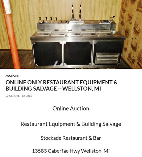 Stockade Restaurant (Stockade Bar) - Auction For Equipment